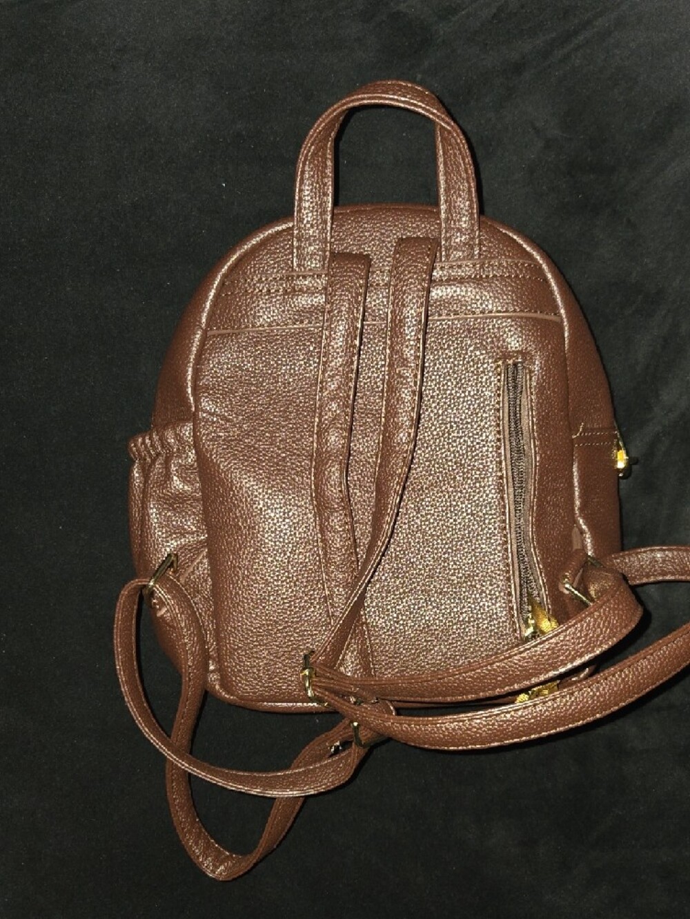 Montana West Brown Mini Backpack with Tassel Accent - Picture 2 of 6